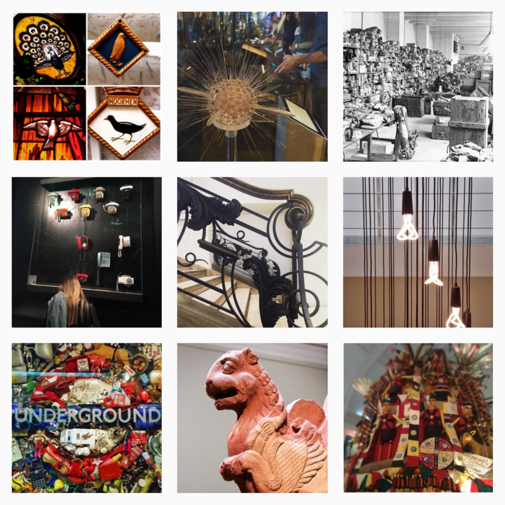 Figure 1 [MuseumInstaSwap 1] A selection of images posted by London museums for the first ever MuseumInstaSwap.